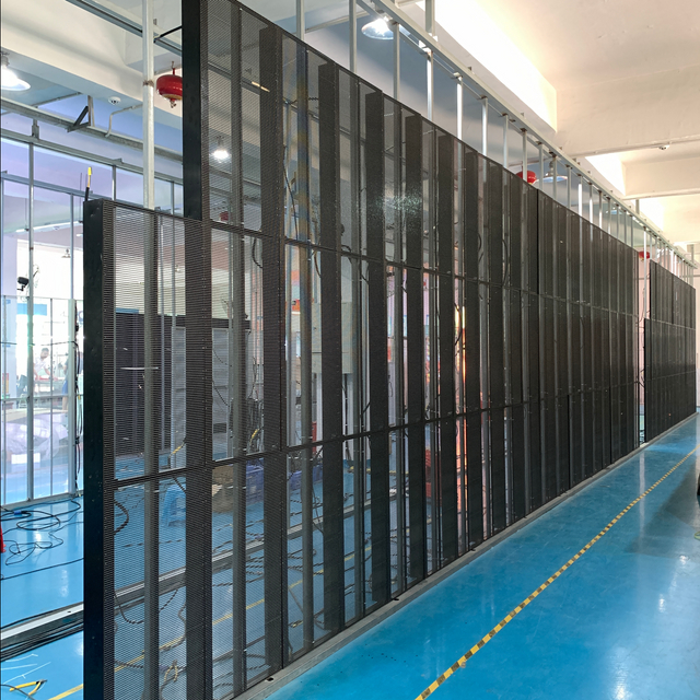 Mur vidéo publicitaire P3.91-P7.81 Écran de film de panneau Affichage LED transparent en verre intérieur